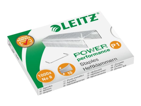 Leitz Power Performance P1 - Stifter - No. 8, 6/4 - 4 mm - galvanisert stål - pakke av 1000 - for P/N: 55470004, 55470033, 55470094