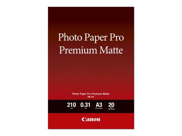 Canon Pro Premium PM-101 - Glatt matt - 310 mikroner - Super A3/B (330 x 483 mm) - 210 g/m² - 20 ark fotopapir - for PIXMA PRO-1, PRO-10, PRO-100