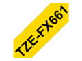 Miniatyrbild 2 av 5: Brother TZe-FX661 - Svart på gult - Rulle 3,6 cm x 8 m) 1 kassett(er) flexibel tape - för P-Touch PT-3600, 530, 550, 9200, 9400, 9500, 9600, 9700, 98