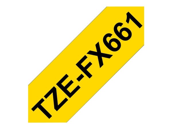Brother TZe-FX661 - Svart på gult - Rulle 3,6 cm x 8 m) 1 kassett(er) flexibel tape - för P-Touch PT-3600, 530, 550, 9200, 9400, 9500, 9600, 9700, 98
