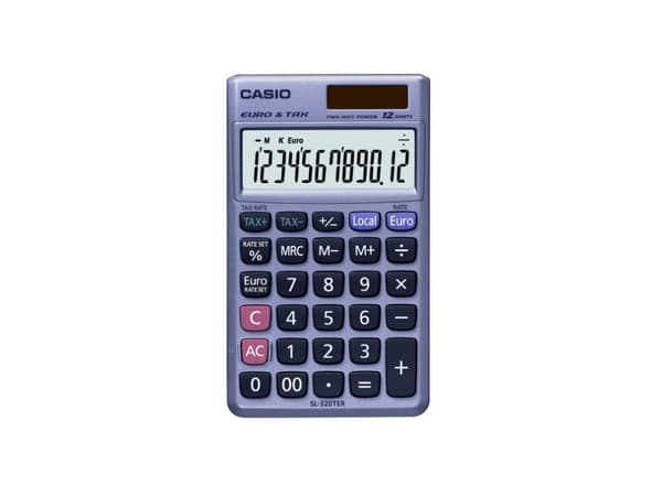 Casio SL-320TER+ - Lommekalkulator - 12 sifre - solpanel, batteri
