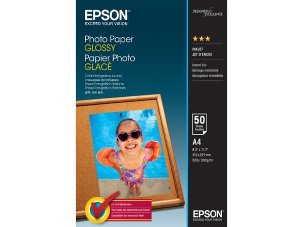 Epson - Blank - A4 (210 x 297 mm) - 200 g/m² - 50 ark fotopapir - for EcoTank ET-2850, 2851, 2856, 4850; EcoTank Photo ET-8500; WorkForce Pro WF-C579