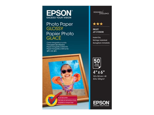 Epson - Blank - 102 x 152 mm - 200 g/m² - 50 ark fotopapper - för EcoTank ET-2850, 2851, 2856, 4850; EcoTank Photo ET-8500; EcoTank Pro ET-5800