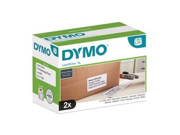 DYMO High Capacity Large Shipping Labels - Hvit - 59 x 102 mm 1150 etikett(er) 575) merkelapper (en pakke 2) - for DYMO LabelWriter 4XL