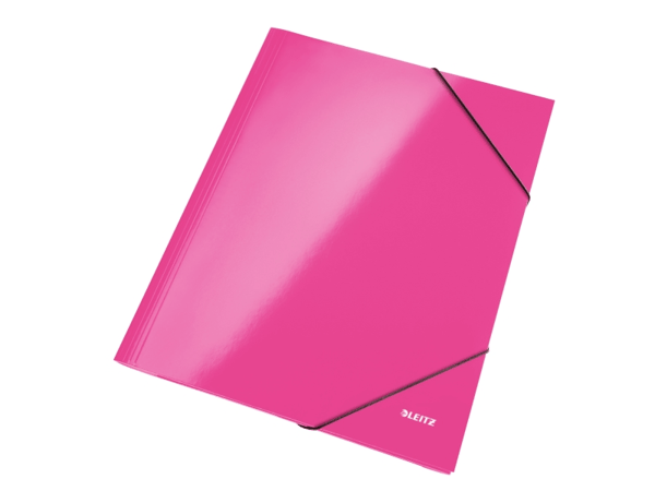 Leitz WOW - 3-fliksmappe - for A4 - kapasitet: 250 ark - metallisk rosa