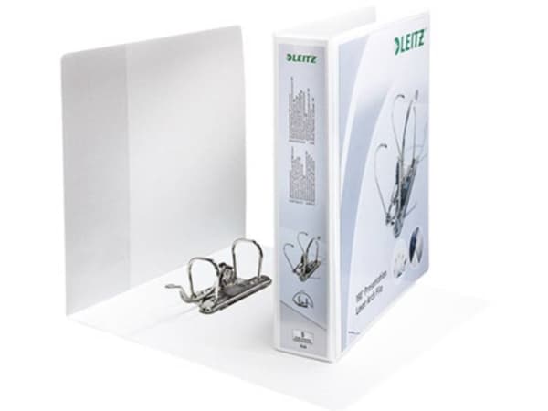 Leitz 180° - Hevarmbuefil for presentasjoner - bokryggbredde: 65 mm - for A4 Maxi - kapasitet: 350 ark - hvit