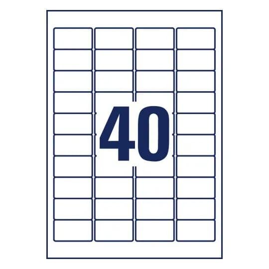 Avery NoPeel Labels L6145 - Polymer - hvit - 25.4 x 45.7 mm 800 etikett(er) (20 ark x 40) merkelapper