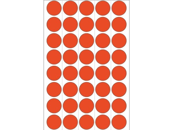 HERMA - Papir - matt - permanet adhesiv - rød - 19 mm rund 1280 etikett(er) (32 ark x 40) merkelapper