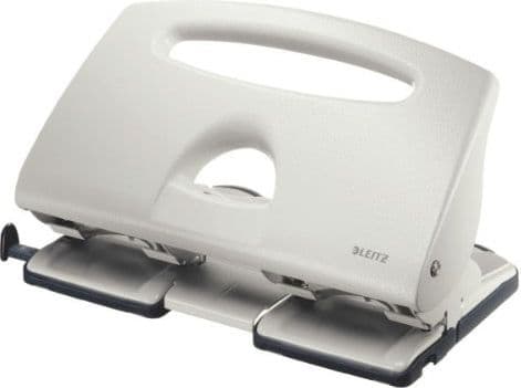 Hulapparat Leitz 5132 grå 4-huls m/skinne t/40ark