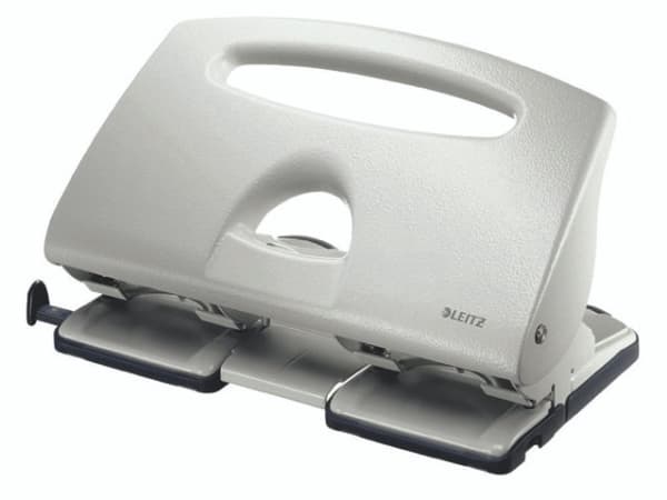 Hulapparat Leitz 5132 grå 4-huls m/skinne t/40ark