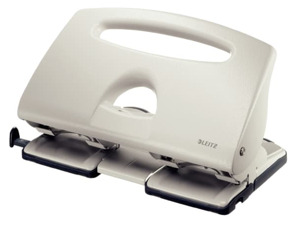 Hulapparat Leitz 5132 grå 4-huls m/skinne t/40ark