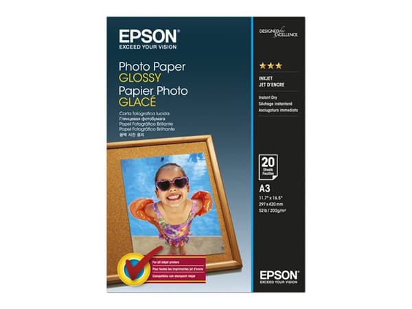 Epson - Blank - A3 (297 x 420 mm) - 200 g/m² - 20 ark fotopapir - for Expression Photo XP-970; SureColor P706, SC-T5160, T3160, T5160; WorkForce WF-7