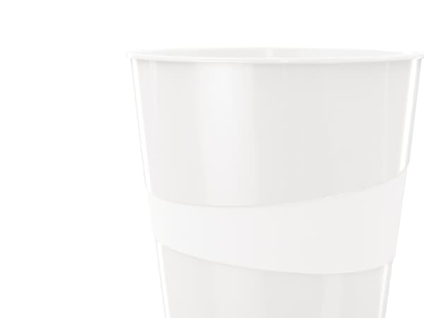 Leitz WOW - Avfallskurv - 15 L - håndtak - polypropylen (PP), polystyren - perlehvit