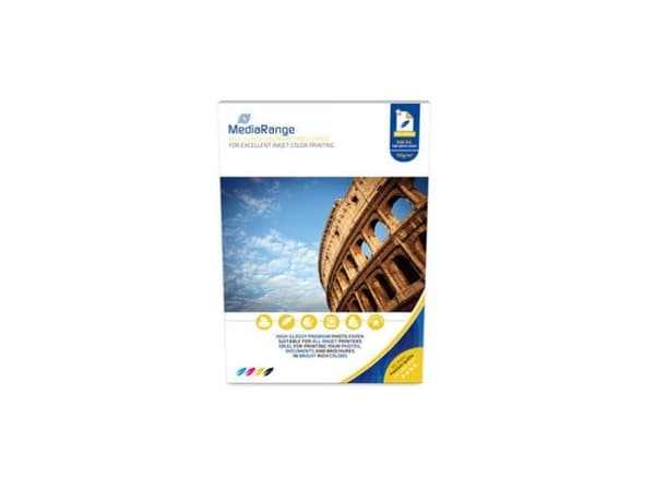 MediaRange - Høyblank - hvit - A4 (210 x 297 mm) - 135 g/m² - 100 ark fotopapir