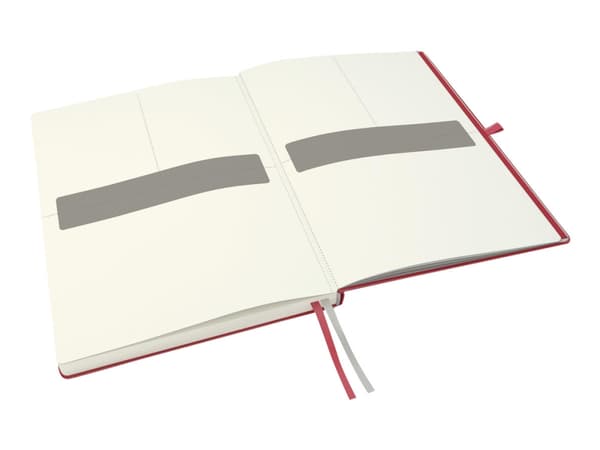 Leitz Complete - Notisbok - eskebundet - A4 (210 x 297 mm) - 80 ark - elfenbenspapir - rutet - rødt dekke