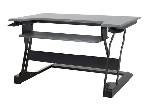 Ergotron WorkFit-T Medium - Omvandlare till skrivbord för stående - mörkgrå - svart bas - svart, grå