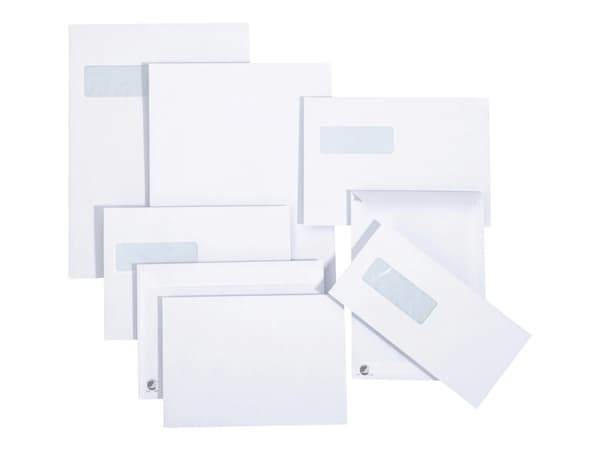 BONG Mailman - Konvolutt - International B4 (250 x 353 mm) - lommebok - åpen ende - selvklebende (Peel & Seal) - utskrivbar - fargekantforing - hvit