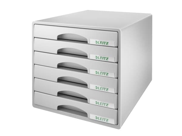 Skuffekabinet Leitz Plus m/6 skuffer grå