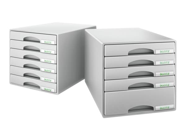Skuffekabinet Leitz Plus m/6 skuffer grå