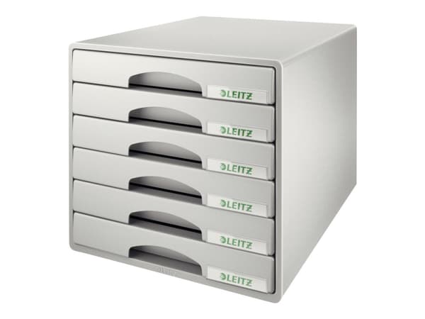 Skuffekabinet Leitz Plus m/6 skuffer grå