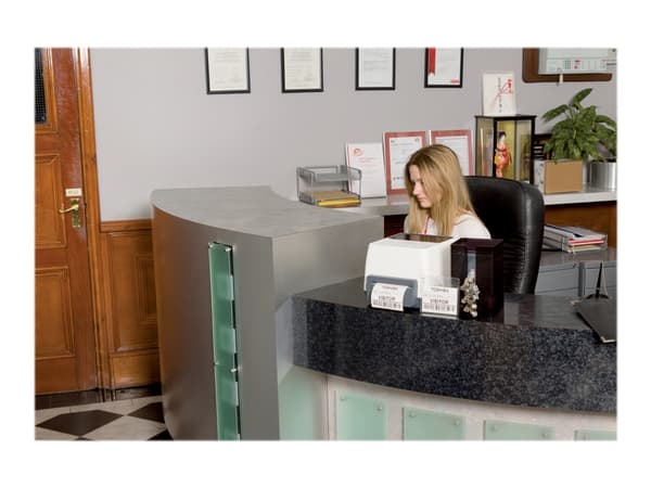Toshiba TEC B-FV4T-TS14-QM-R - Tarratulostin - suoralämpö/terminen siirto - Rulla (12,7 cm) - 300 dpi - jopa 152,4 mm/s - USB 2.0, LAN
