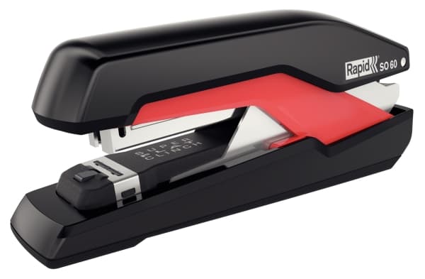 Rapid Supreme SO60 - Häftapparat - 60 ark - metall, ABS-plast - svart, röd