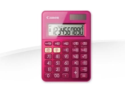 Canon LS-100K - Skrivbordskalkylator - 10 siffror - solcellspanel, batteri - rosa metallic