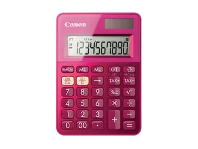 Canon LS-100K - Skrivbordskalkylator - 10 siffror - solcellspanel, batteri - rosa metallic Rosa