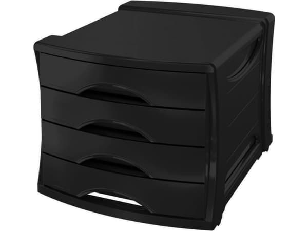Esselte Vivida, Polystyreeni, Musta, A4, 4 laatikko(a), 210 g, 254 x 350 x 61 mm