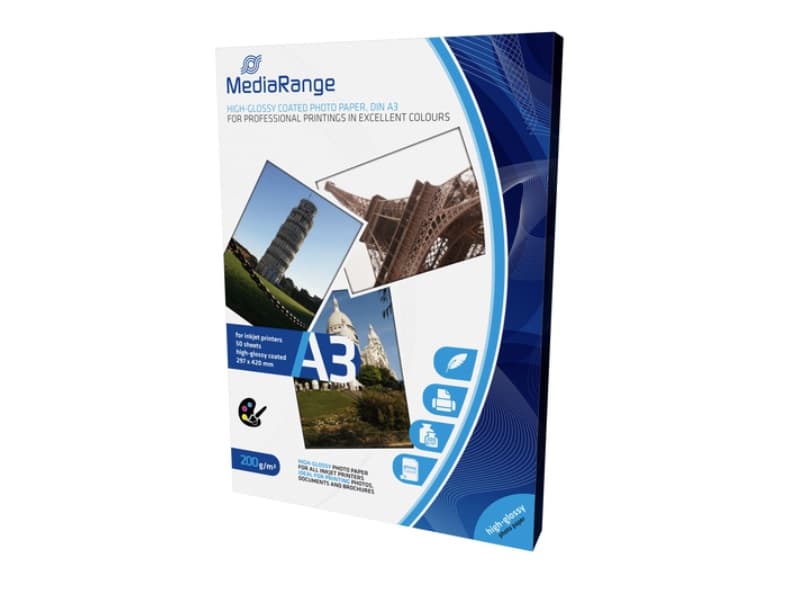 MediaRange - Högblank - bestruket - vit - A3 (297 x 420 mm) - 200 g/m² - 50 ark fotopapper