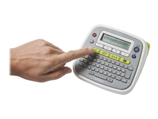 Brother P-Touch PT-D200BWVP - Etikettskrivare - svartvit - termisk överföring - Rulle (1,2 cm) - 180 dpi - upp till 20 mm/sek - tvåradig utskrift