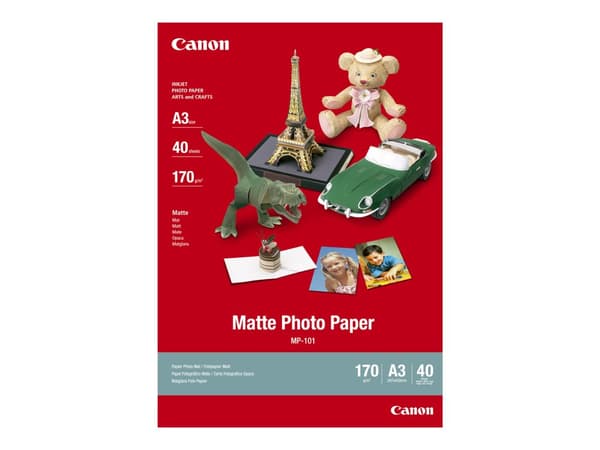 Canon MP-101 - A3 (297 x 420 mm) - 170 g/m² - 40 ark fotopapir - for i6500, 9100, 9950; PIXMA iX7000; S6300, 9000