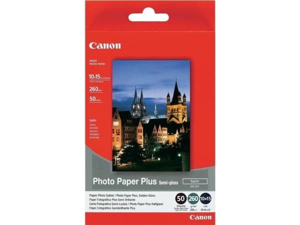 Canon Photo Paper Plus SG-201 - Halvblank sateng - 101.6 x 152.4 mm - 260 g/m² - 50 ark fotopapir - for PIXMA iP3680, iP4850, MG8250, MP198, MP228, M