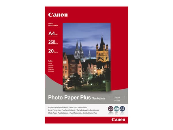 Canon Photo Paper Plus SG-201 - Halvblank sateng - 101.6 x 152.4 mm - 260 g/m² - 50 ark fotopapir - for PIXMA iP3680, iP4850, MG8250, MP198, MP228, M