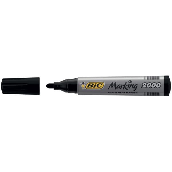 BIC Marking 2000 - Markør - permanent - svart - alkoholbasert blekk - 1.7 mm (en pakke 12)