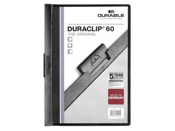 Universalmappe, Durable Duraclip, 60 ark, A4, sort