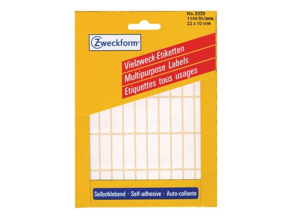 Avery Multi-Purpose Labels 3320 - Selv-adhesiv - hvit - 10 x 32 mm 1144 stk merkelapper