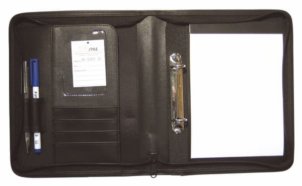 Document folder, Staedtler sort, 148x210mm, Number of rings: 2 Artificial leather æske a 10 stk