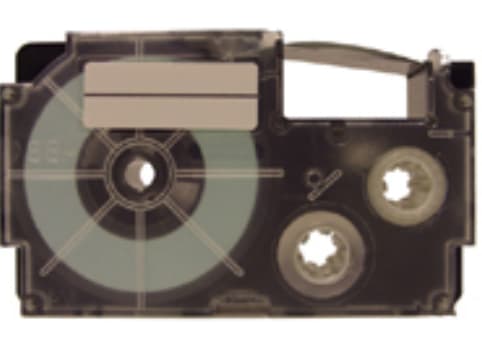 Casio XR-18WE - Självhäftande - svart på vitt - Rulle (1,8 cm x 8 m) 1 kassett(er) etiketttejp