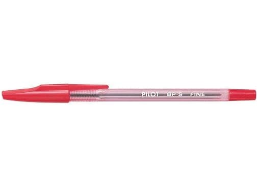 Kuglepen, Pilot BP-S, fine, rød, pakke a 12 stk