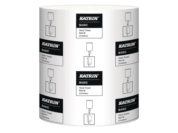 Aftørringspapir Katrin Basic M 1-la 20,5cmx300m 6rl 476512 - (6 ruller pr. karton)