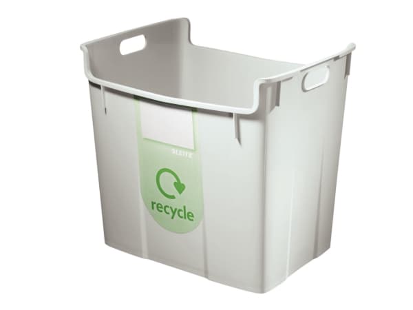 Leitz Basko - Avfallskurv - rektangulær - 40 L - håndtak - polypropylen (PP) - grå