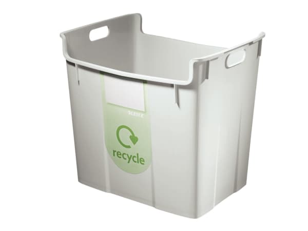Leitz Basko - Avfallskurv - rektangulær - 40 L - håndtak - polypropylen (PP) - grå