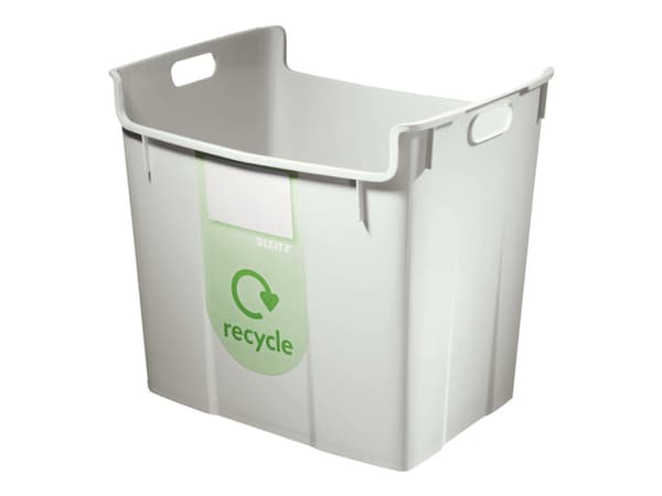 Leitz Basko - Avfallskurv - rektangulær - 40 L - håndtak - polypropylen (PP) - grå