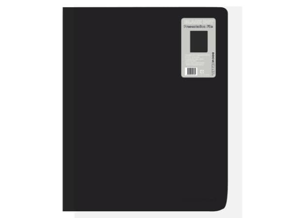 Demo mapp PP bnt A4 sort m/40 lommer+forsidelomme
