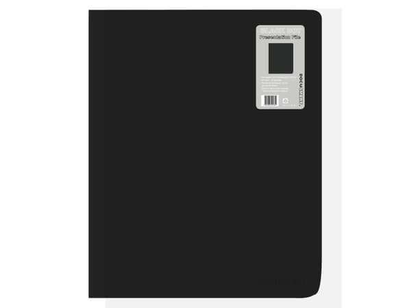 Demo mappe PP bnt A4 sort m/40 lommer+forsidelomme