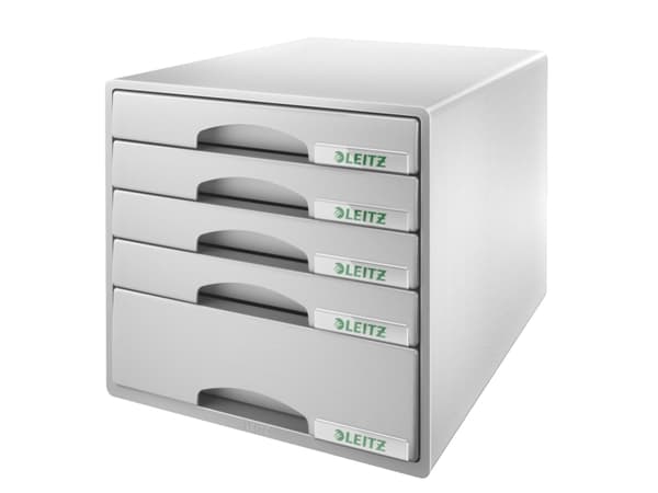 Leitz Plus - Skuffskap - 5 skuffer - for 245 x 330 mm - grå