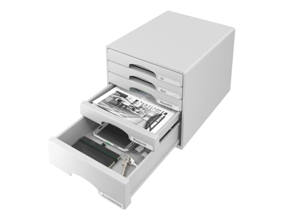 Leitz Plus - Skuffskap - 5 skuffer - for 245 x 330 mm - grå