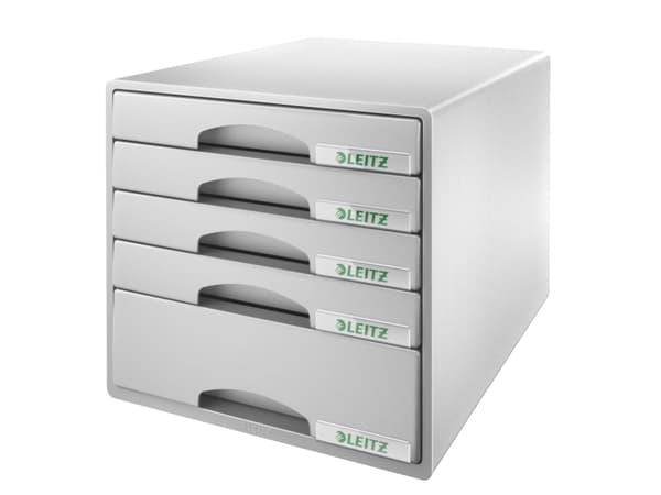 Leitz Plus - Skuffskap - 5 skuffer - for 245 x 330 mm - grå