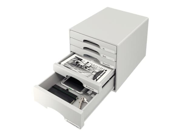 Leitz Plus - Skuffskap - 5 skuffer - for 245 x 330 mm - grå